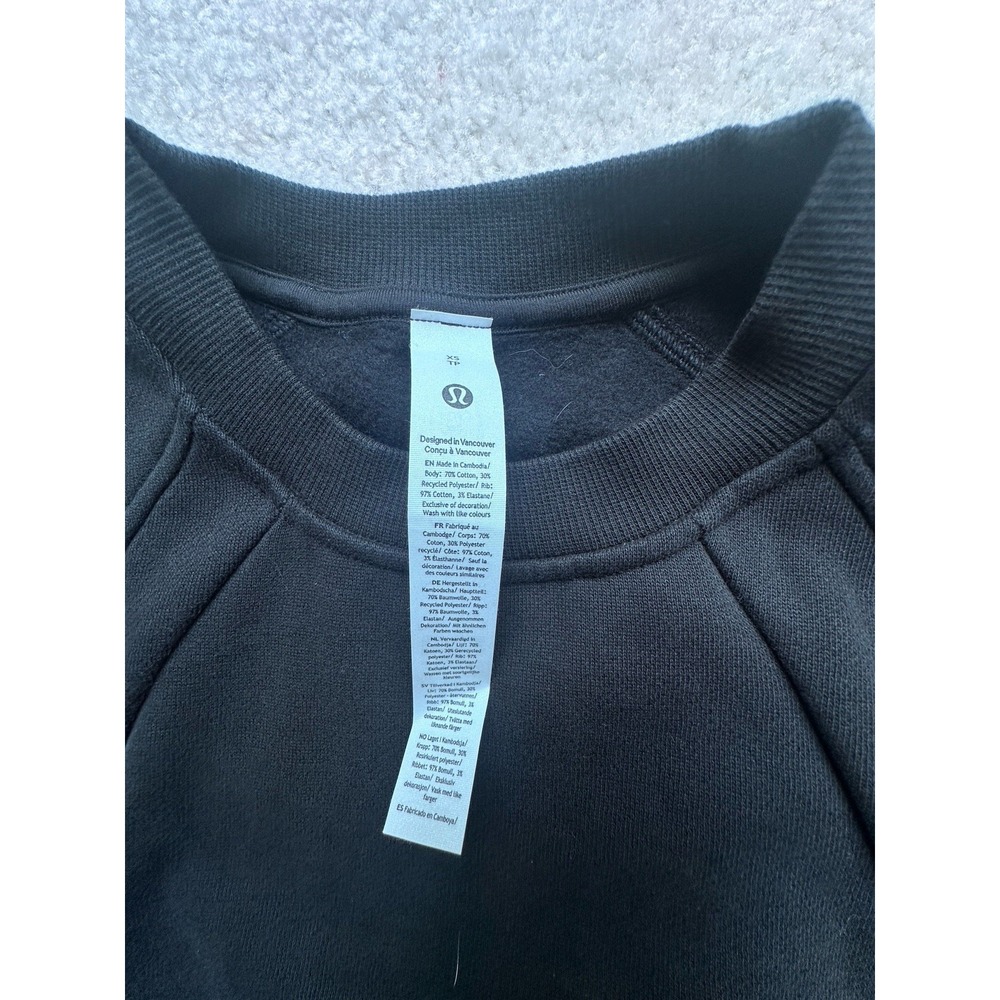 NWT Lululemon Scuba Cropped Relaxed Crewneck Black XS - Picture 7 of 10
